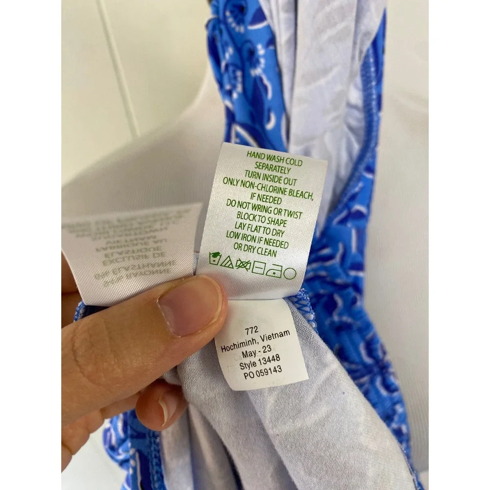 Lilly Pulitzer Abaco Blue Have It Both Rays Floriana Pullover Top Size S # 13448